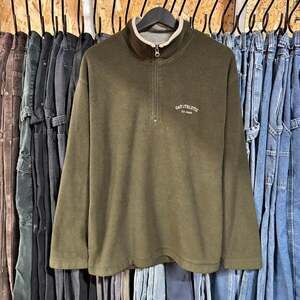 Vintage 90s Gap Athletic Forest Green Quarter-Zip Fleece Jacket, Size L